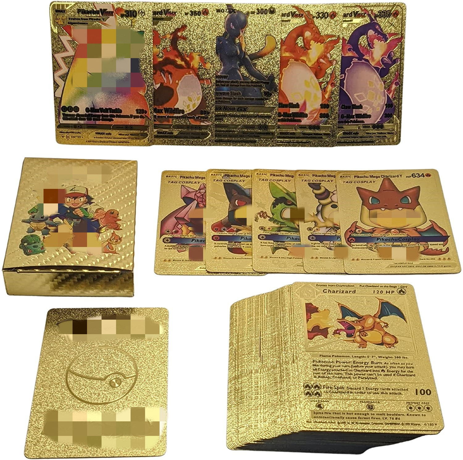 Pokemon anime Gold foil/silver foil card 55pcs