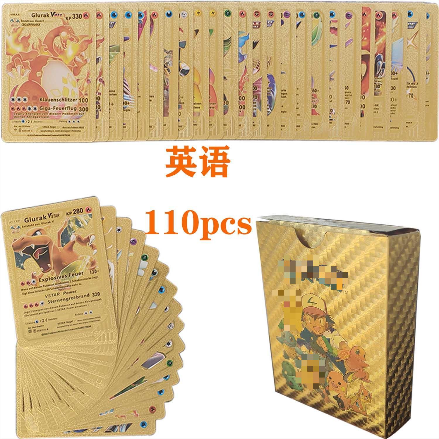 Pokemon anime Gold foil card 110 pcs