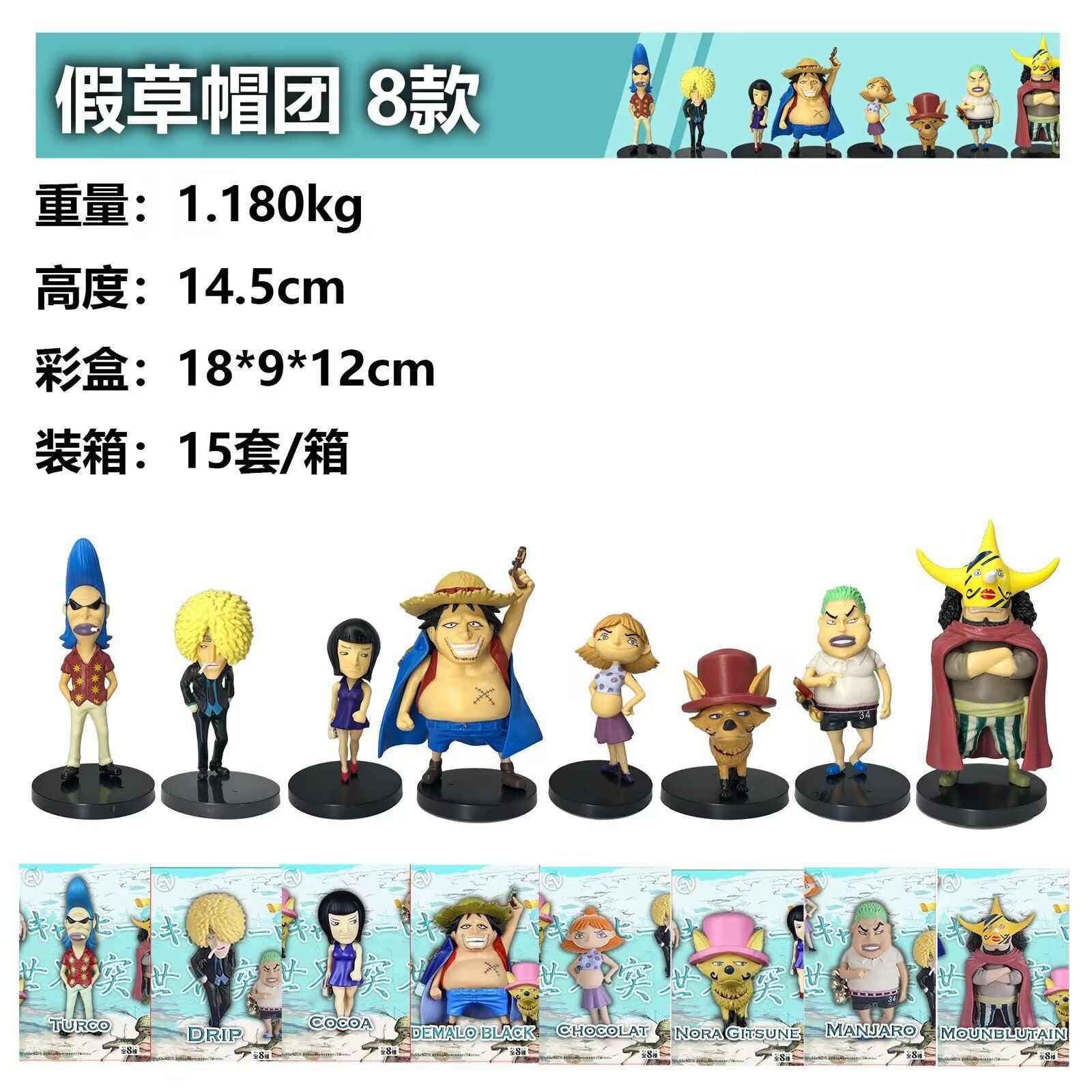 One piece anime figure 14.5cm price for a set of 8 pcs