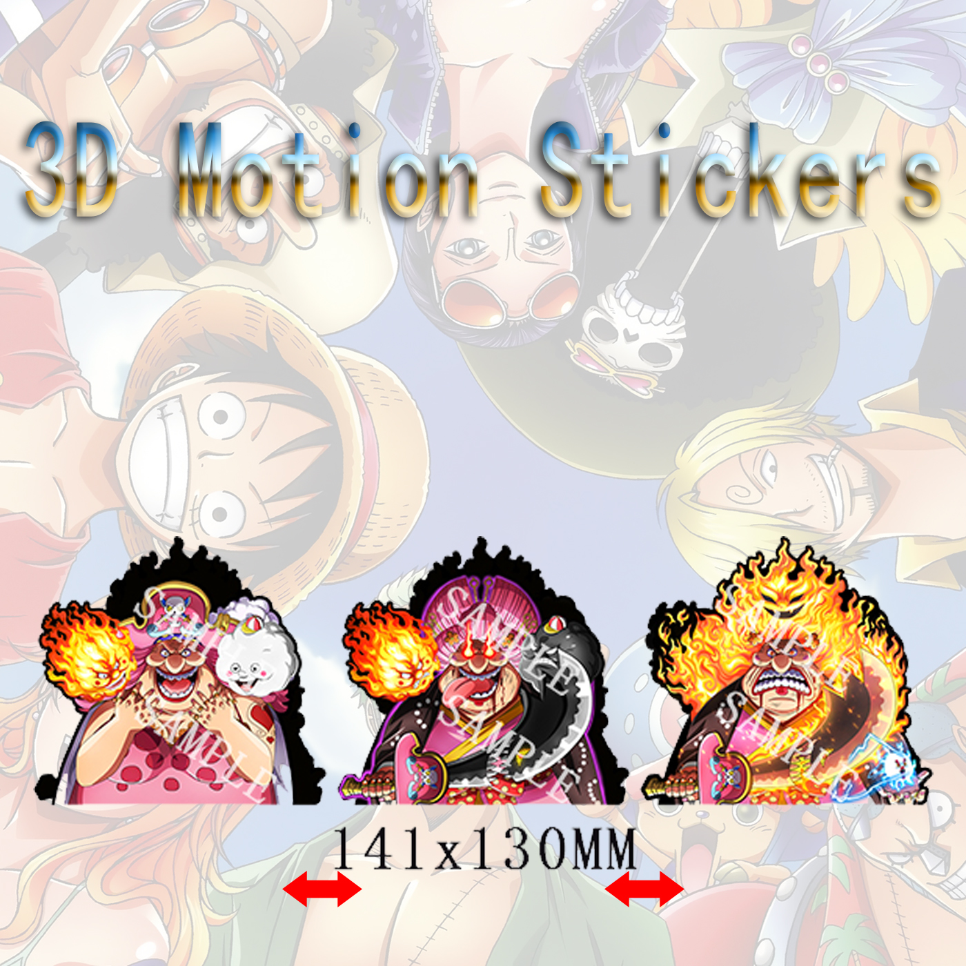 One piece anime 3d sticker