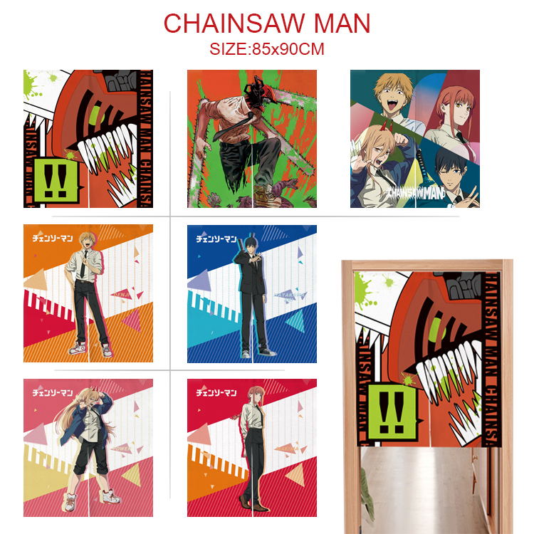 chainsaw man anime door curtain 85*90cm