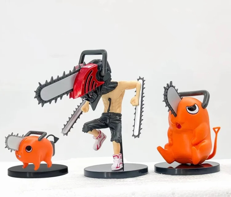 chainsaw man anime figure 3-11cm price for a set of 3 pcs