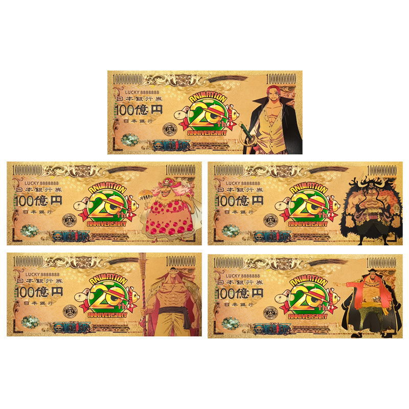 One piece anime Commemorative bank notes price for a set of 5pcs