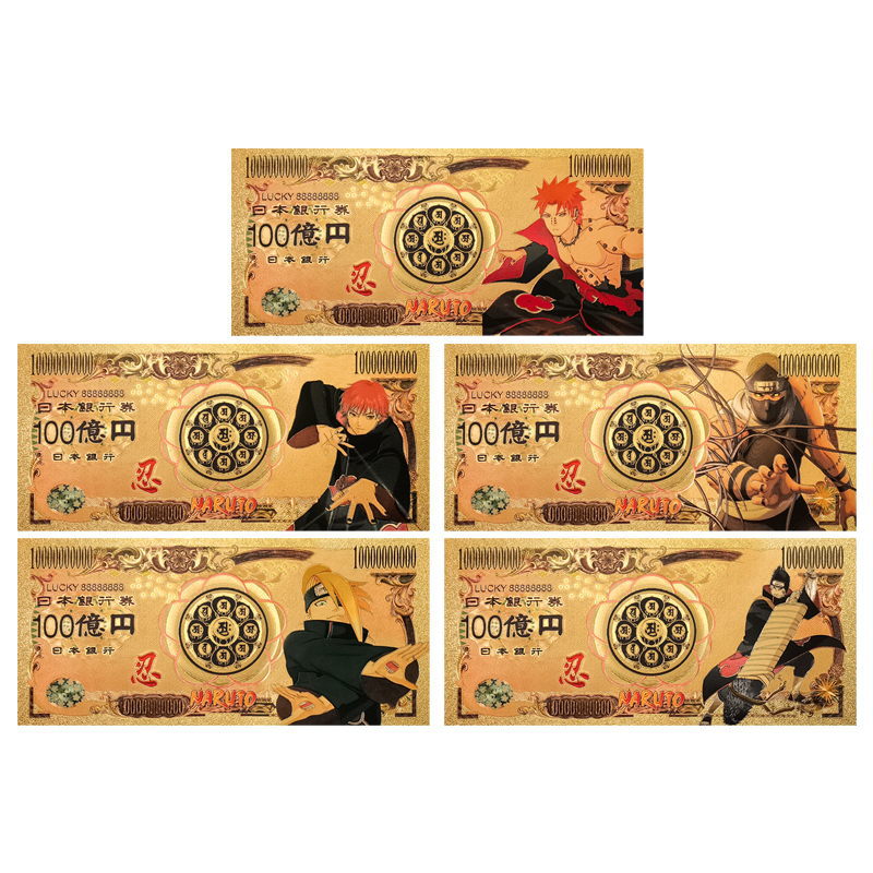 Naruto anime Commemorative bank notes price for a set of 5pcs