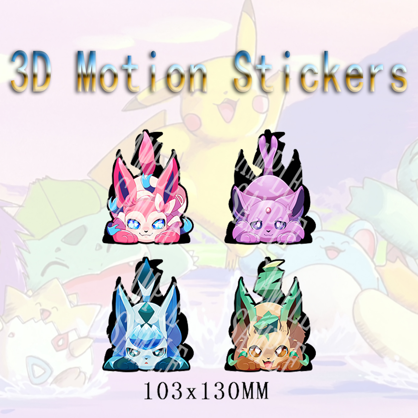 Pokemon anime 3d sticker