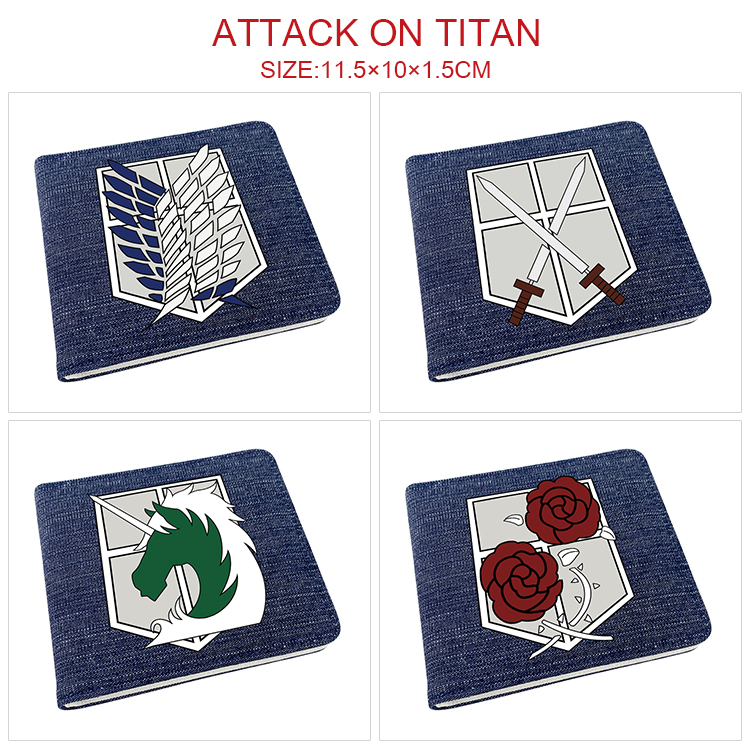 Attack On Titan anime wallet 11.5*10*1.5cm