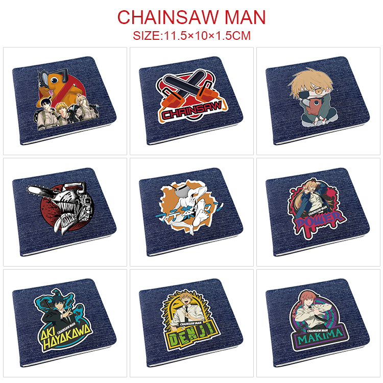 chainsaw man anime wallet 11.5*10*1.5cm