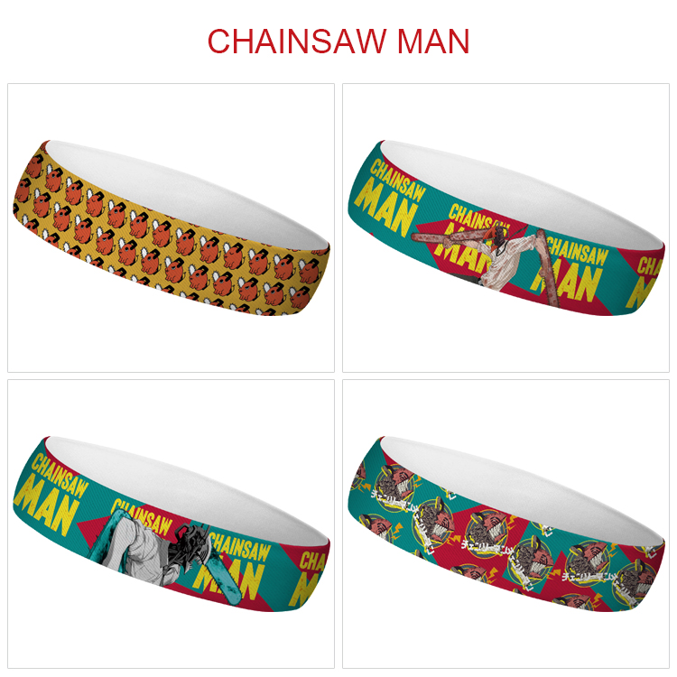 chainsaw man anime sweatband