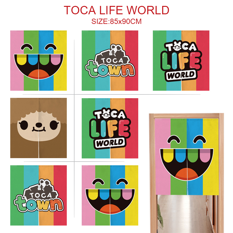 Toca life world anime door curtain 85*90cm