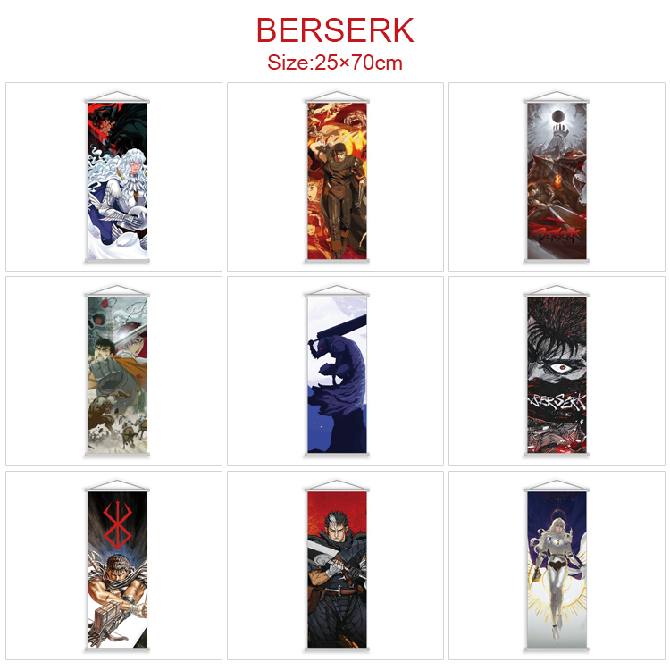 Berserk anime wallscroll 25*70cm price for 5 pcs