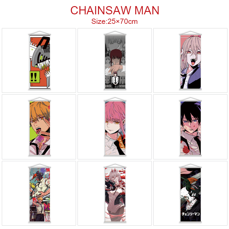 chainsaw man anime wallscroll 25*70cm price for 5 pcs