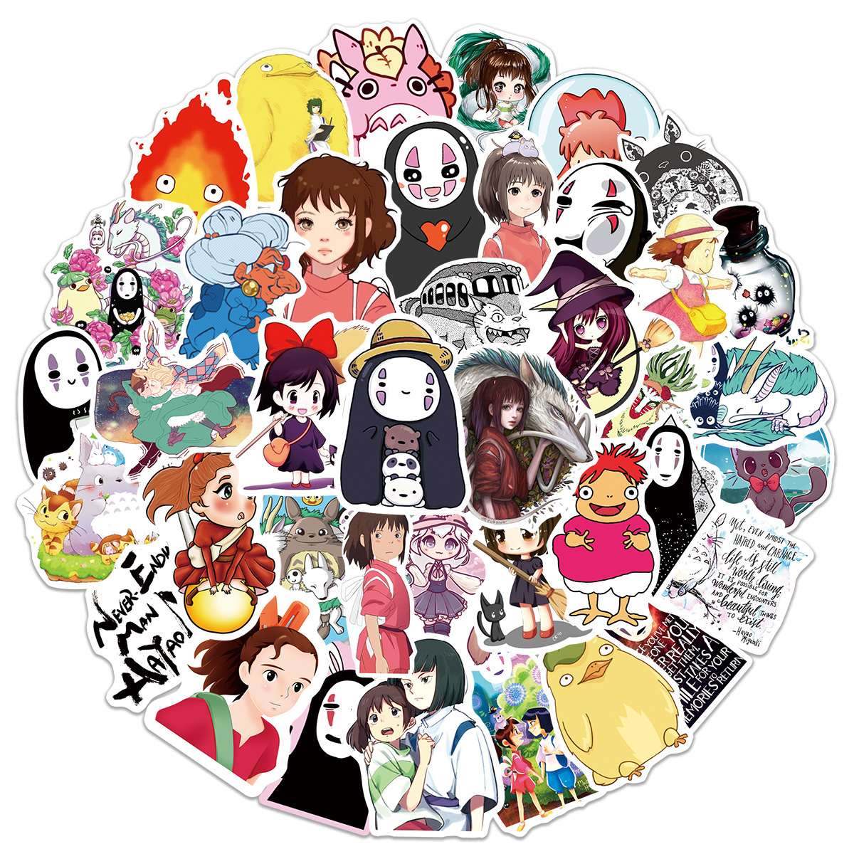 spirited away anime waterproof stickers (54pcs a set)