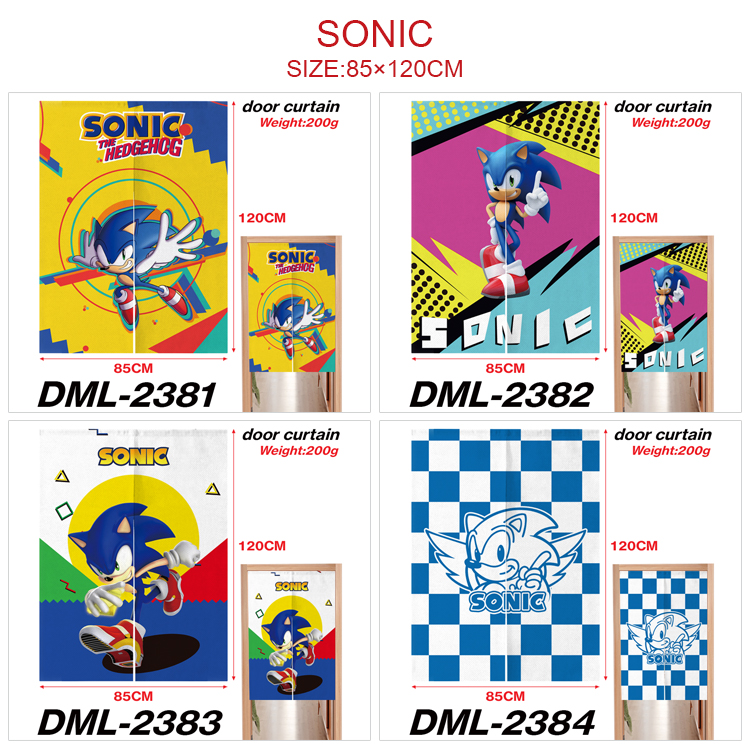 Sonic anime door curtain 85*120cm