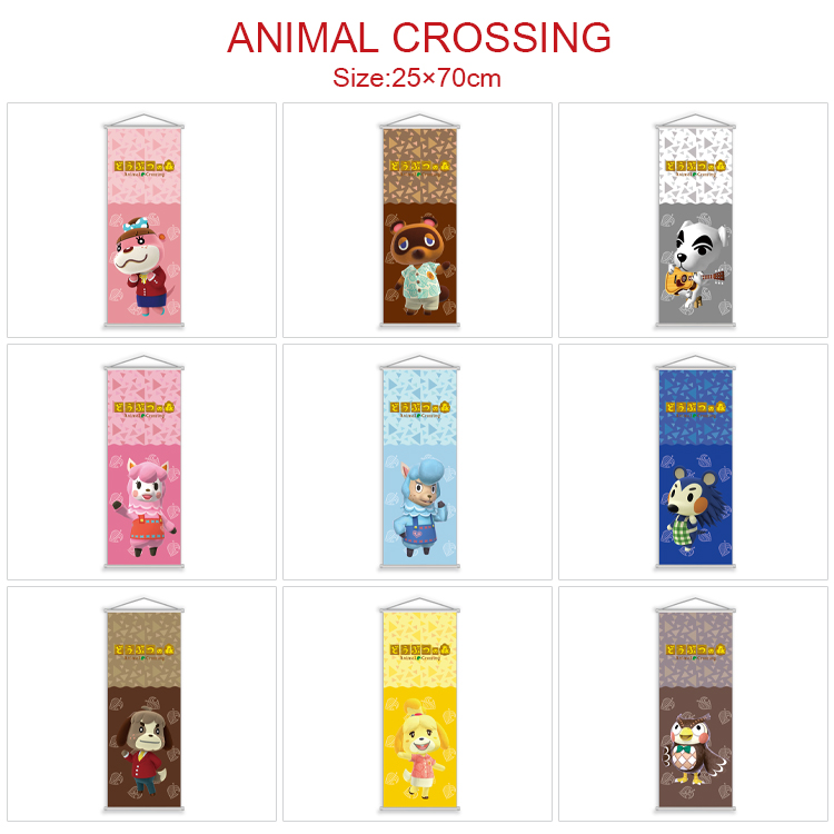 Animal Crossing anime wallscroll 25*70cm price for 5 pcs