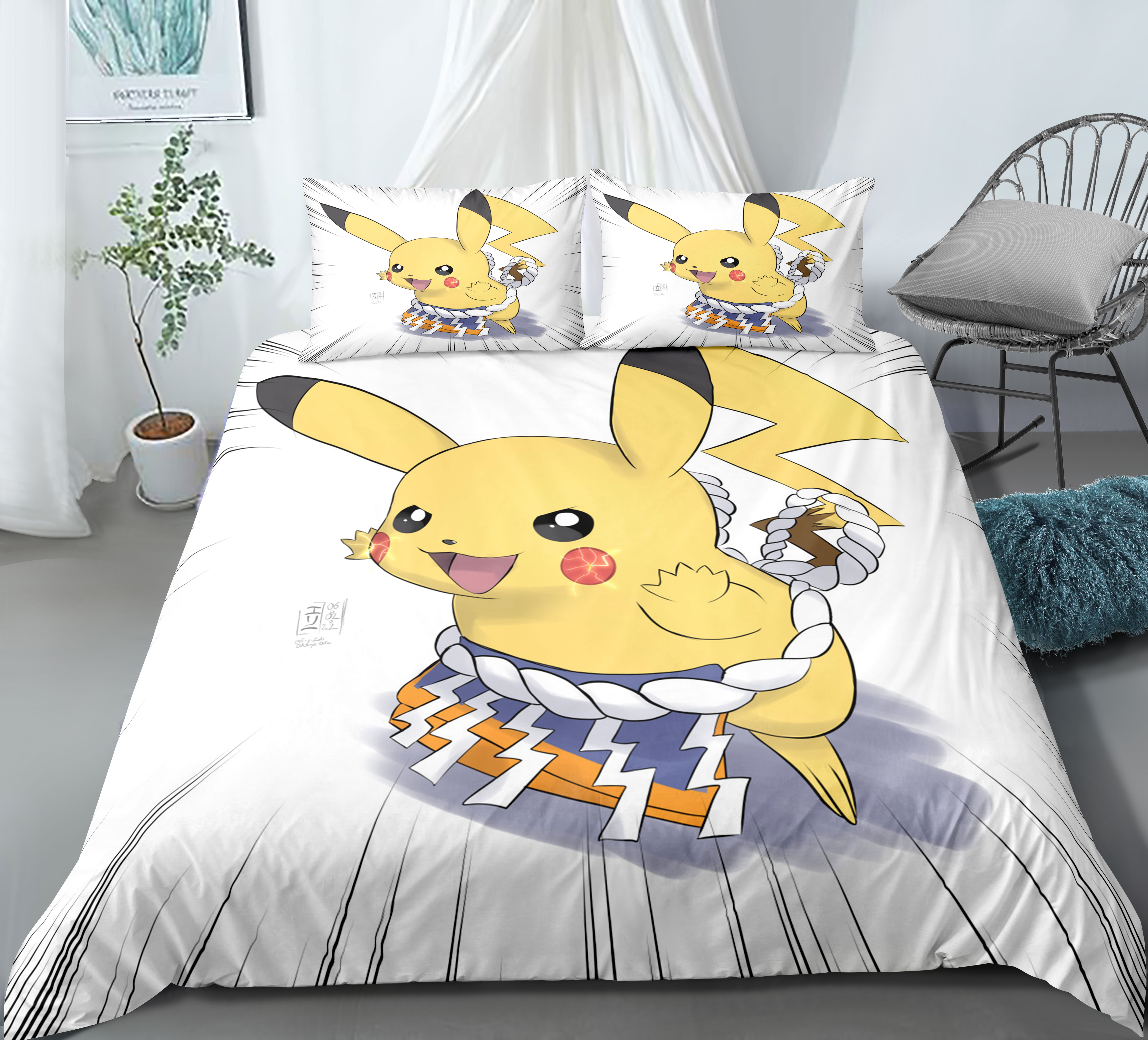 Pokemon anime bed sheet set 200*220cm