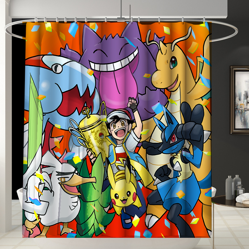 Pokemon anime shower curtain 150*200cm