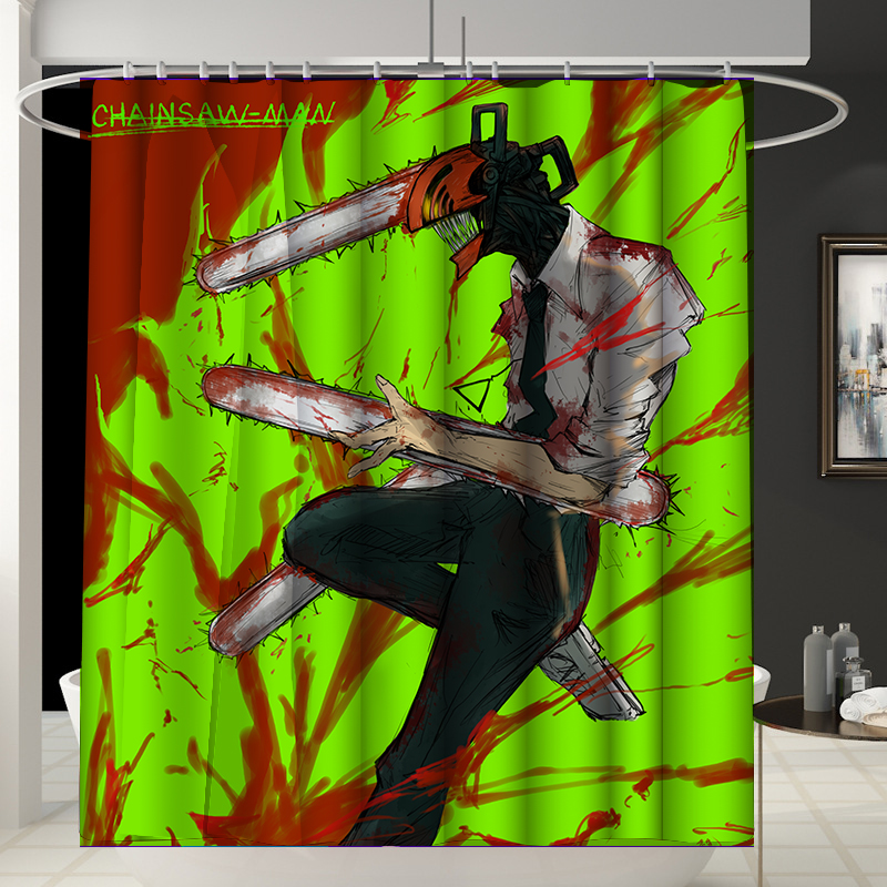 chainsaw man anime shower curtain 150*200cm