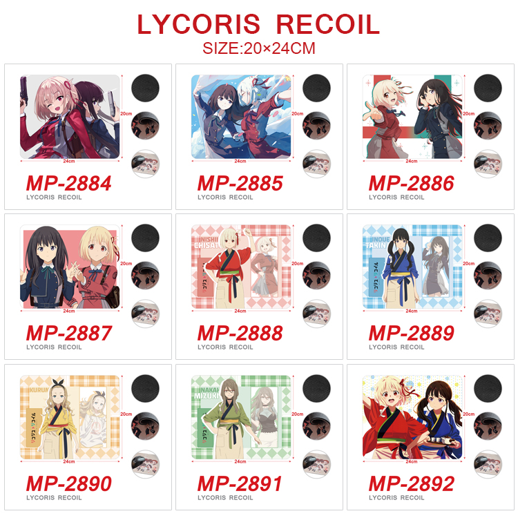 Lycoris Recoil  anime Mouse pad 20*24cm price for a set of 5 pcs