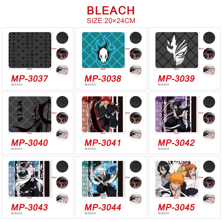 Bleach anime Mouse pad 20*24cm price for a set of 5 pcs