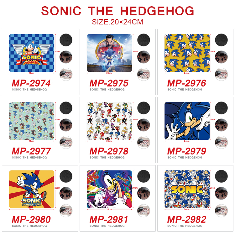 Sonic anime Mouse pad 20*24cm price for a set of 5 pcs