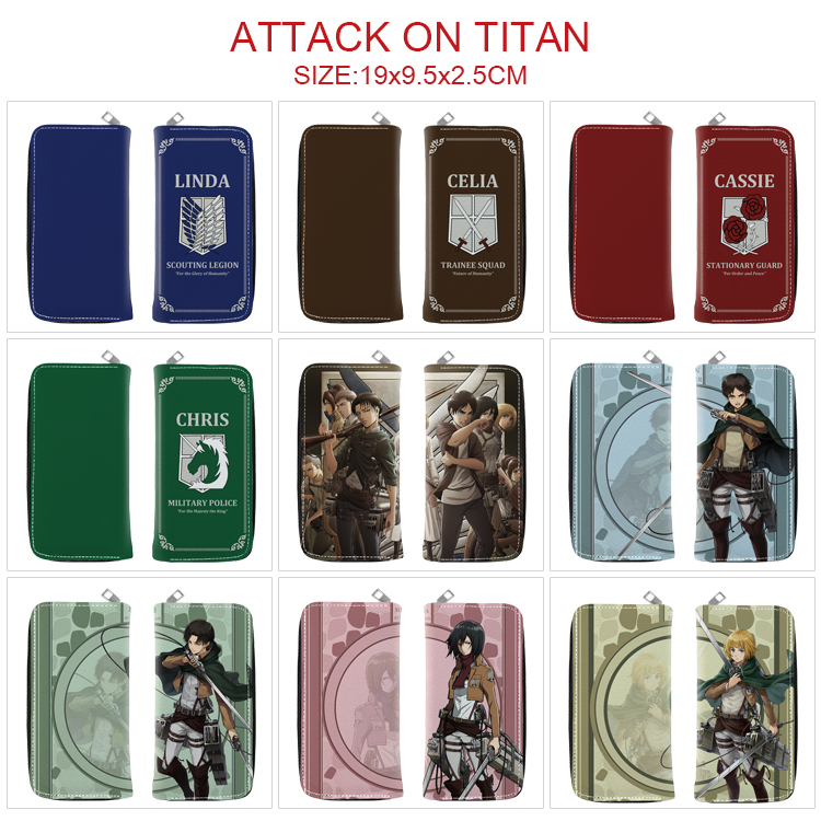 Attack On Titan anime wallet 19*9.9*2.5cm