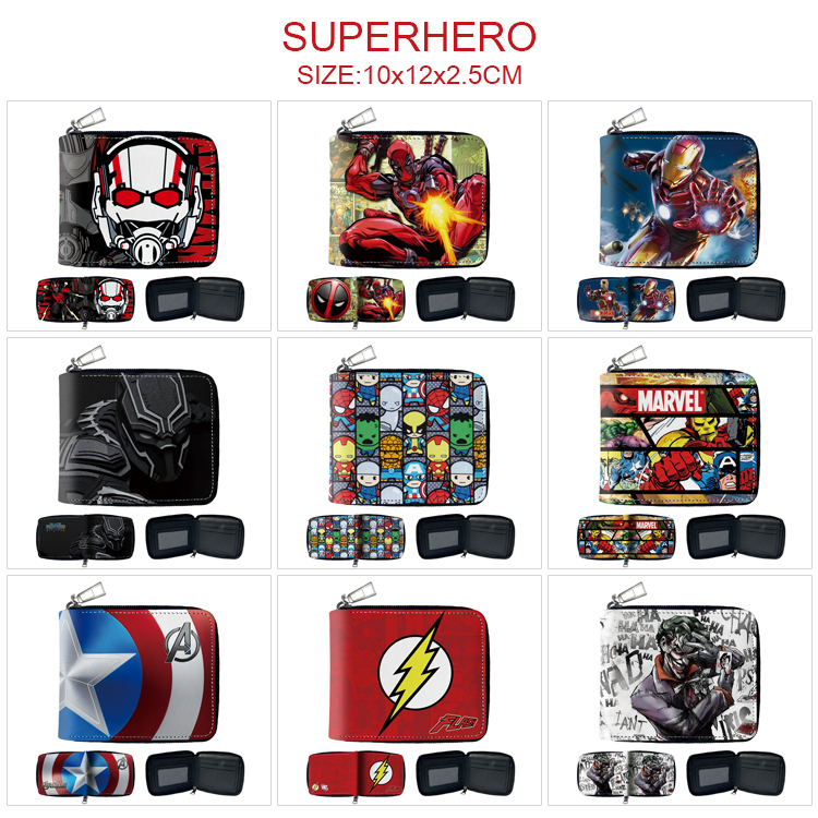 Superhero anime wallet 10*12*2.5cm