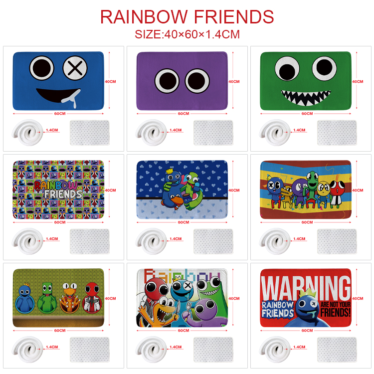 rainbow friends anime floor mats