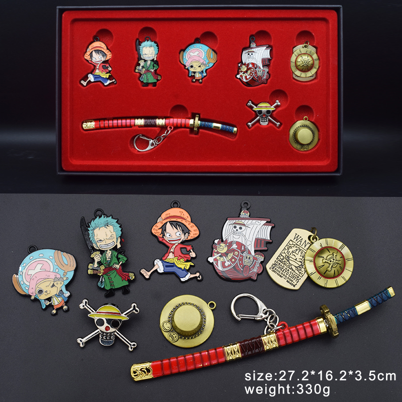 One piece anime keychain，price for a set