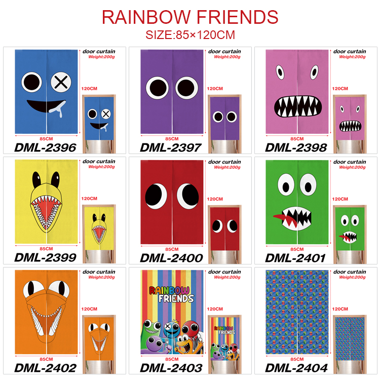 rainbow friends anime door curtain 85*120cm