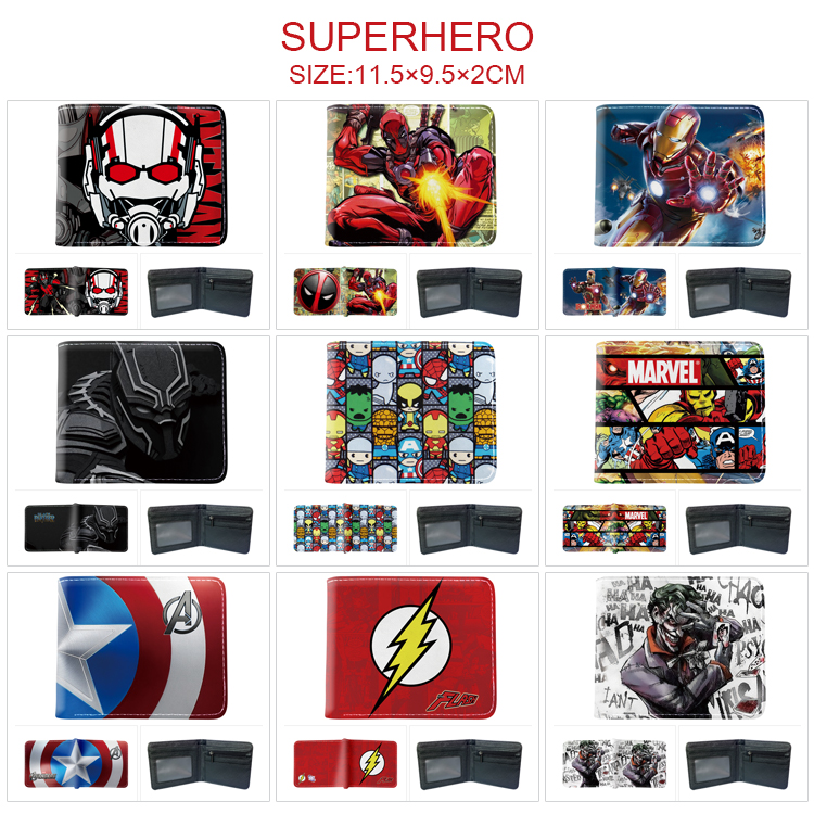 Superhero anime wallet 11.5*9.5*2cm