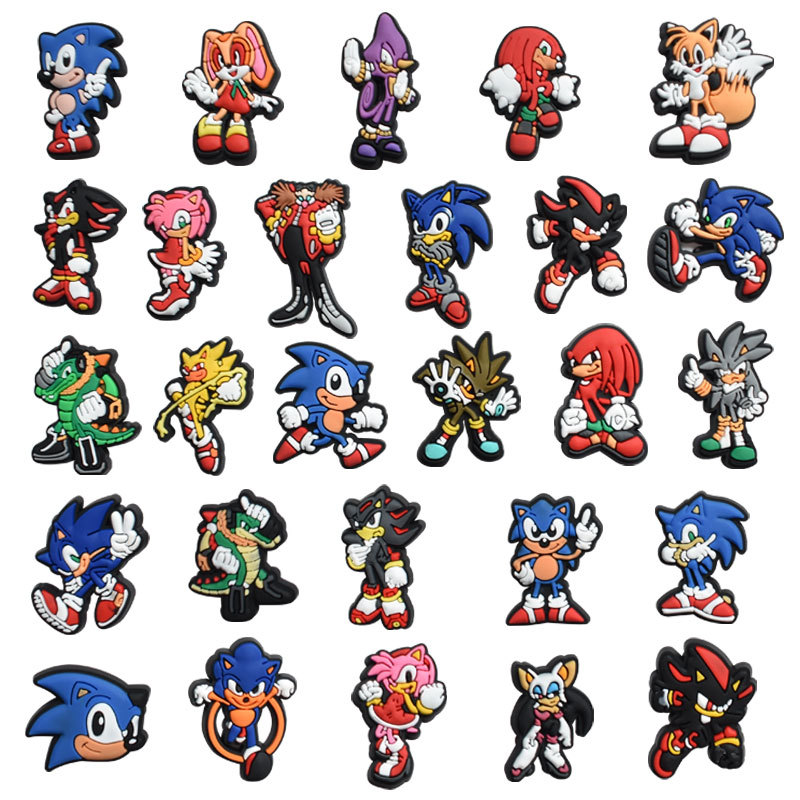 Sonic anime rubber shoe sticker price for 100pcs