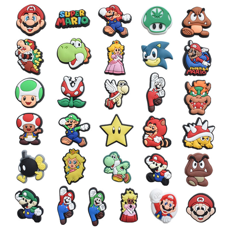 super Mario anime rubber shoe sticker price for 100pcs