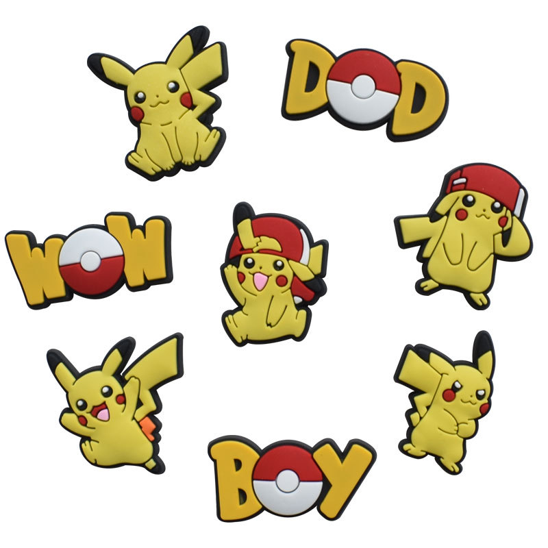 Pokemon anime rubber shoe sticker price for 100pcs