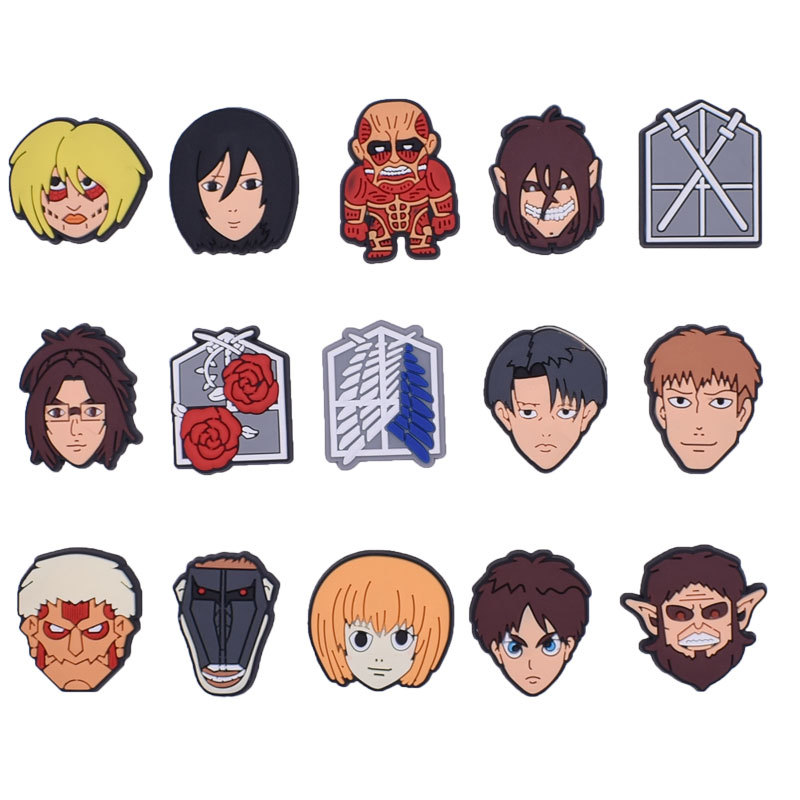 Attack On Titan anime rubber shoe sticker price for 100pcs