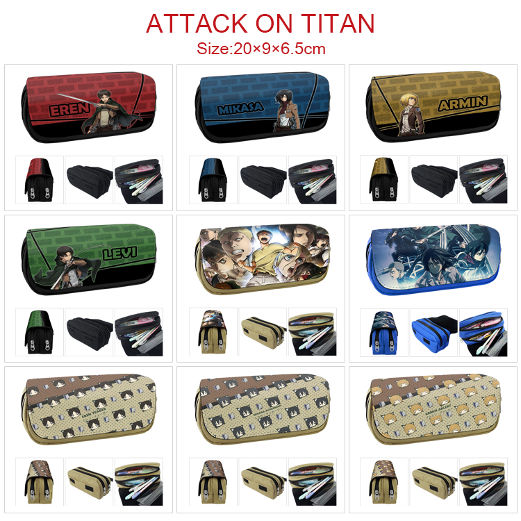 Attack On Titan anime pencil bag 20*9*6.5cm