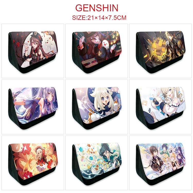 Genshin Impact anime pencil bag 21*14*7.5cm