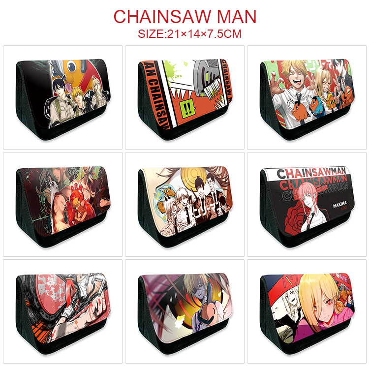 chainsaw man anime pencil bag 21*14*7.5cm