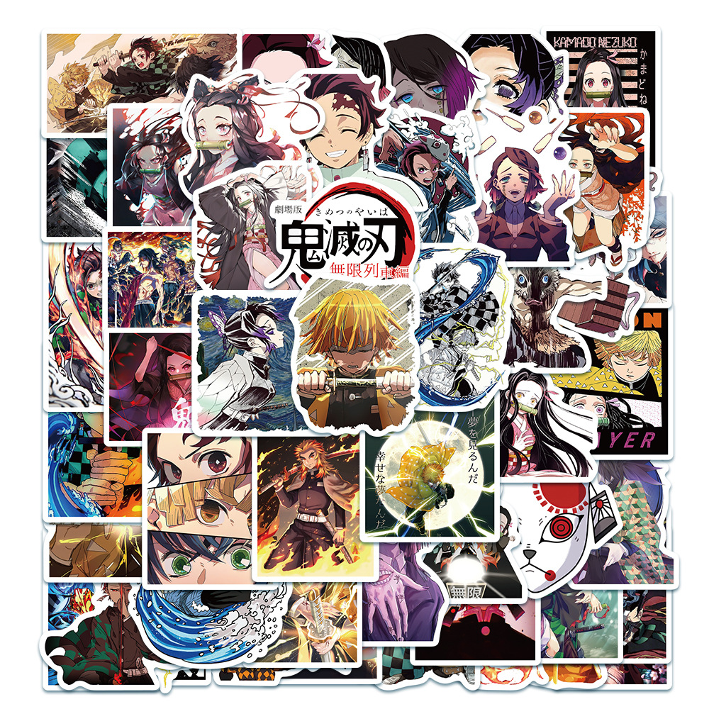 demon slayer kimets anime waterproof stickers (50pcs a set)