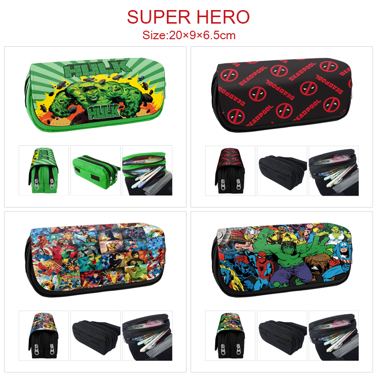 Superhero anime pencil bag 20*9*6.5cm