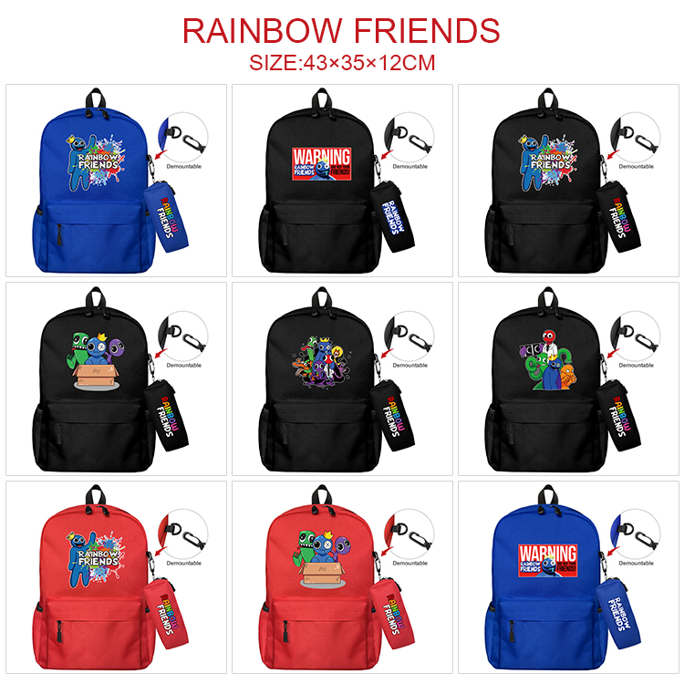 rainbow friends anime bag+Small pencil case set