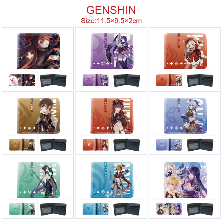 Genshin Impact anime wallet 11.5*9.5*2cm