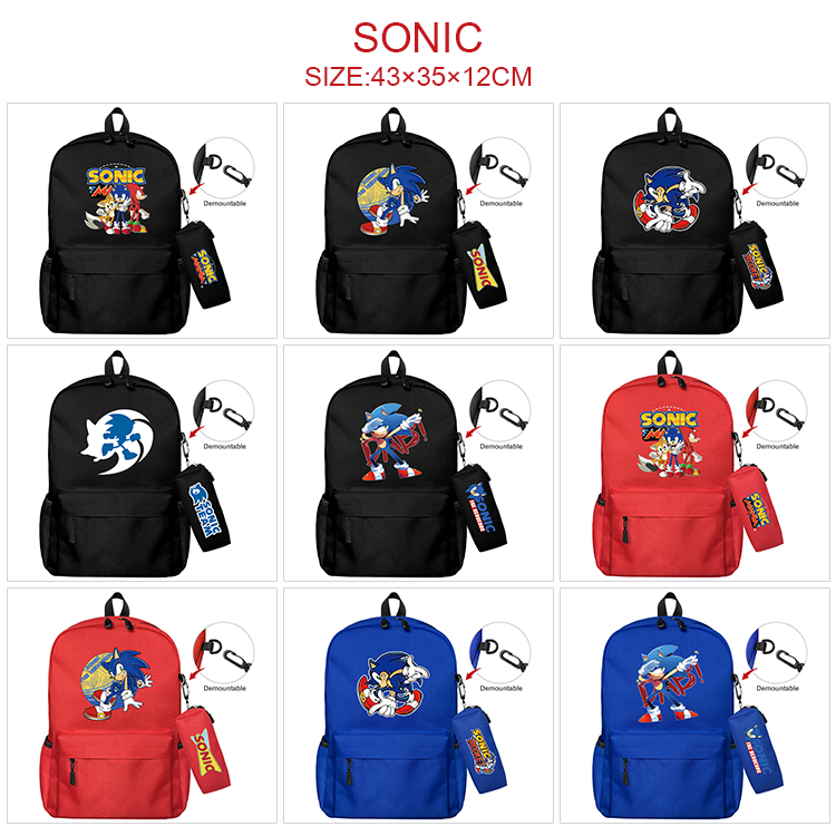 Sonic anime bag+Small pencil case set