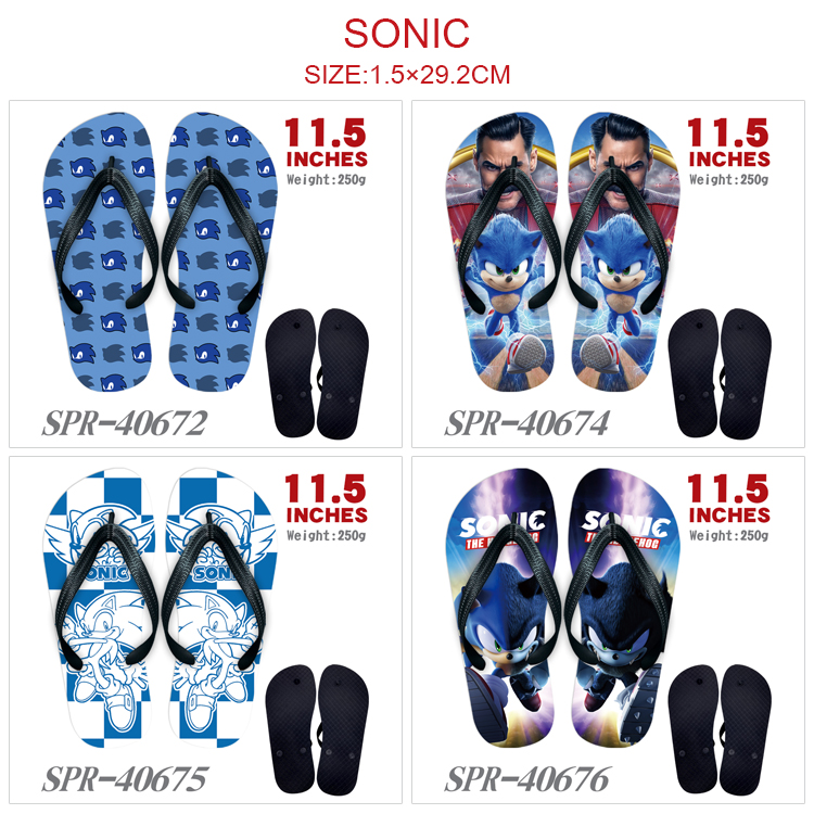 Sonic anime flip flops shoes slippers a pair