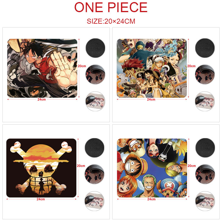 One piece anime Mouse pad 20*24cm price for 5 pcs