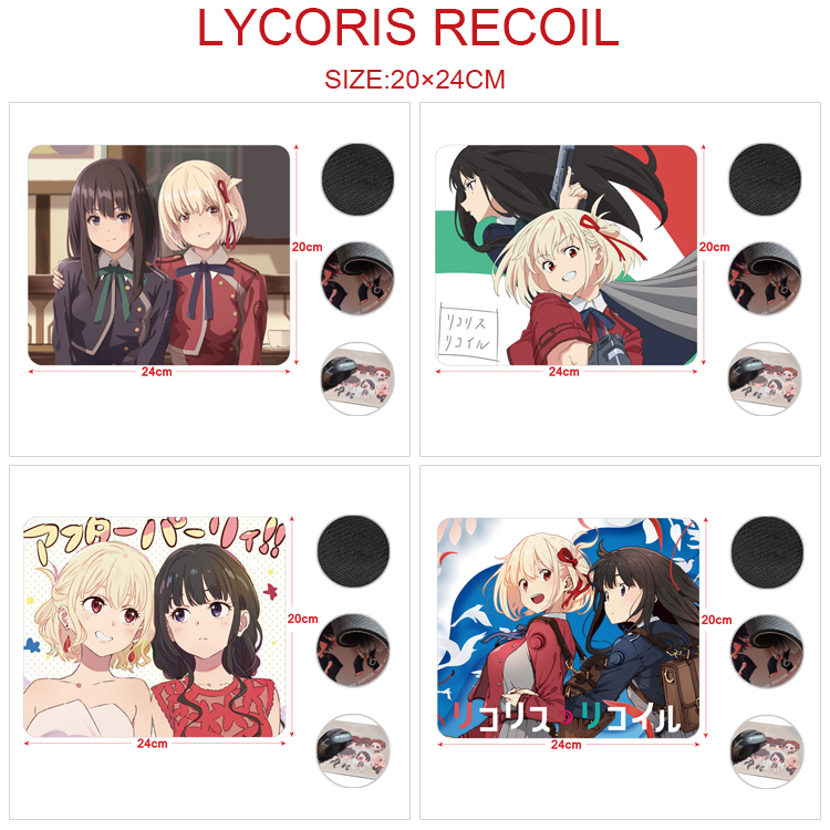 Lycoris Recoil  anime Mouse pad 20*24cm price for 5 pcs