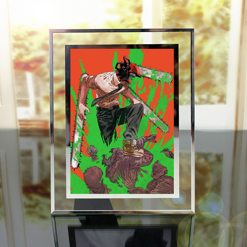 chainsaw man anime Crystal photo frame
