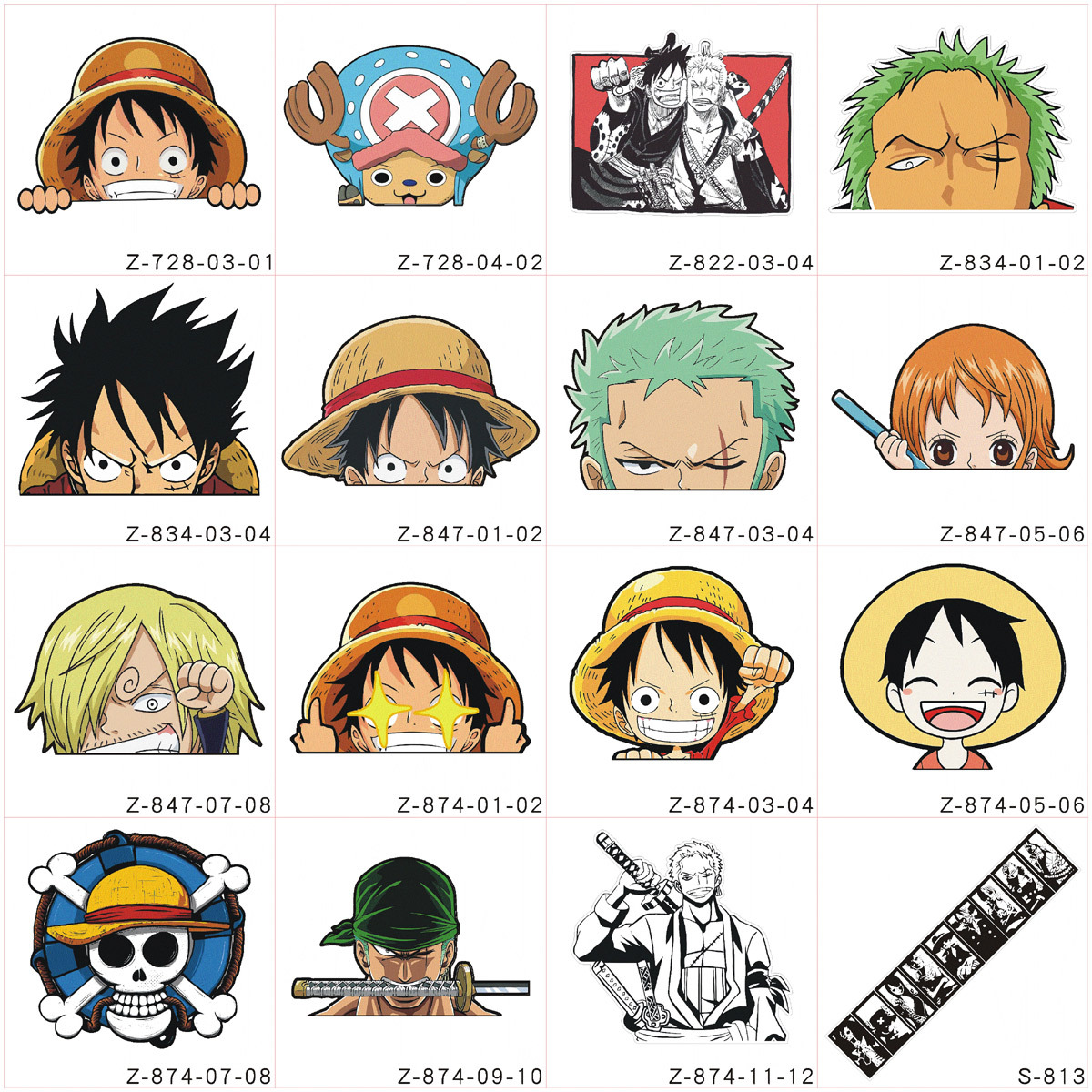 One piece anime car sticker