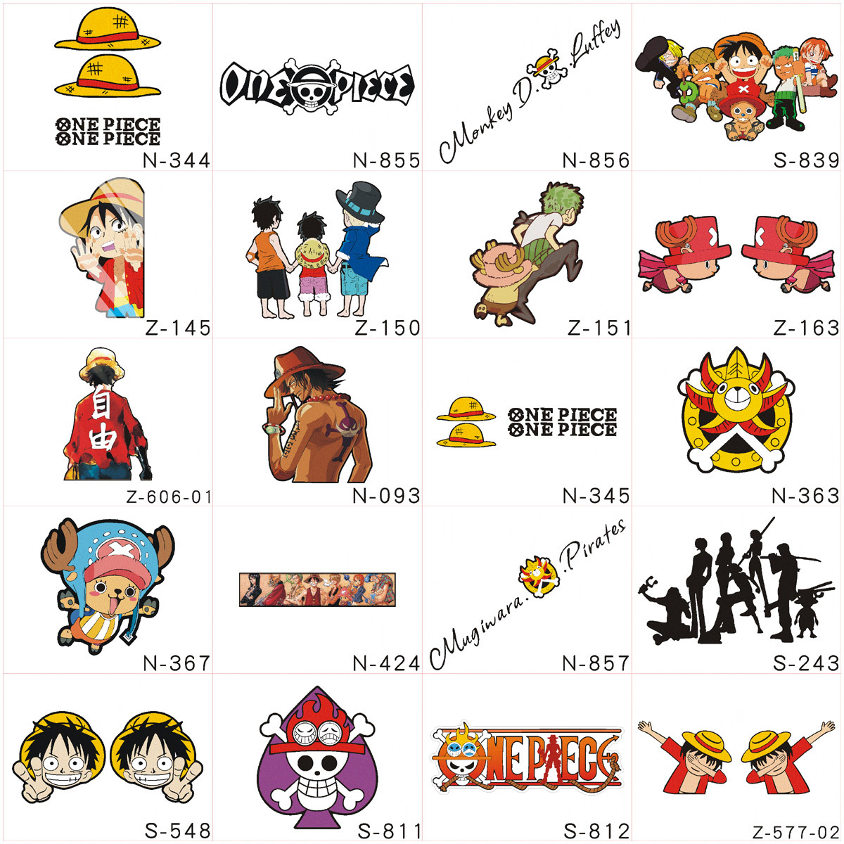 One piece anime car sticker