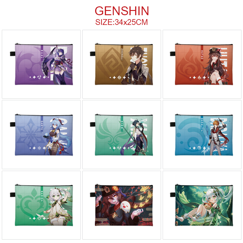 Genshin Impact anime A4 document bag