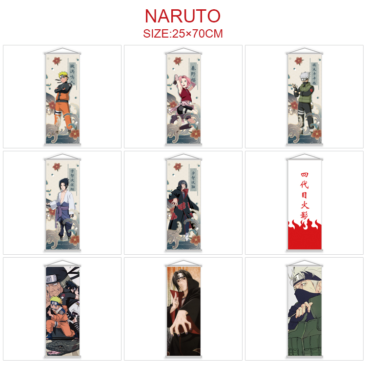 Naruto anime wallscroll 25*70cm price for 5 pcs